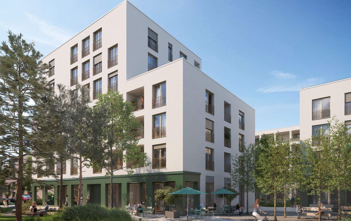 Visualisierung des Neubau-Quartiers Grüne Mitte in Brühl